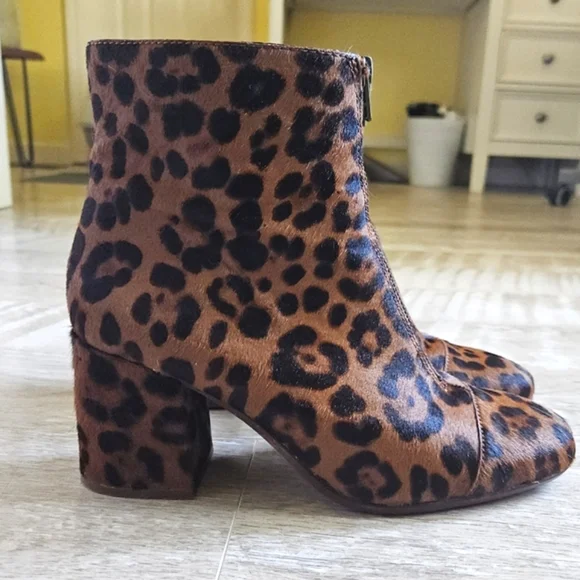 Madewell Amalia In Leopard Callf Hair Ankle Boots - Picture 2 of 16